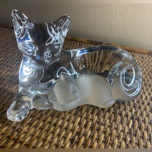 Vintage 1997 Lenox Crystal Glass "Warm and Cozy" Cat figurine limited edition